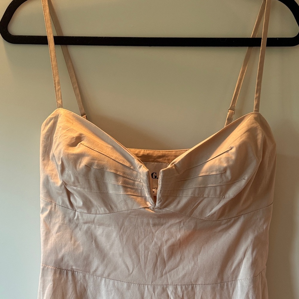 Elegant Soft Pink Midi Dress with Spaghetti Straps